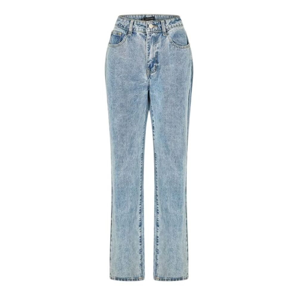 I Saw It First Womens/Ladies Denim Zip Wide Leg Jeans / Blue